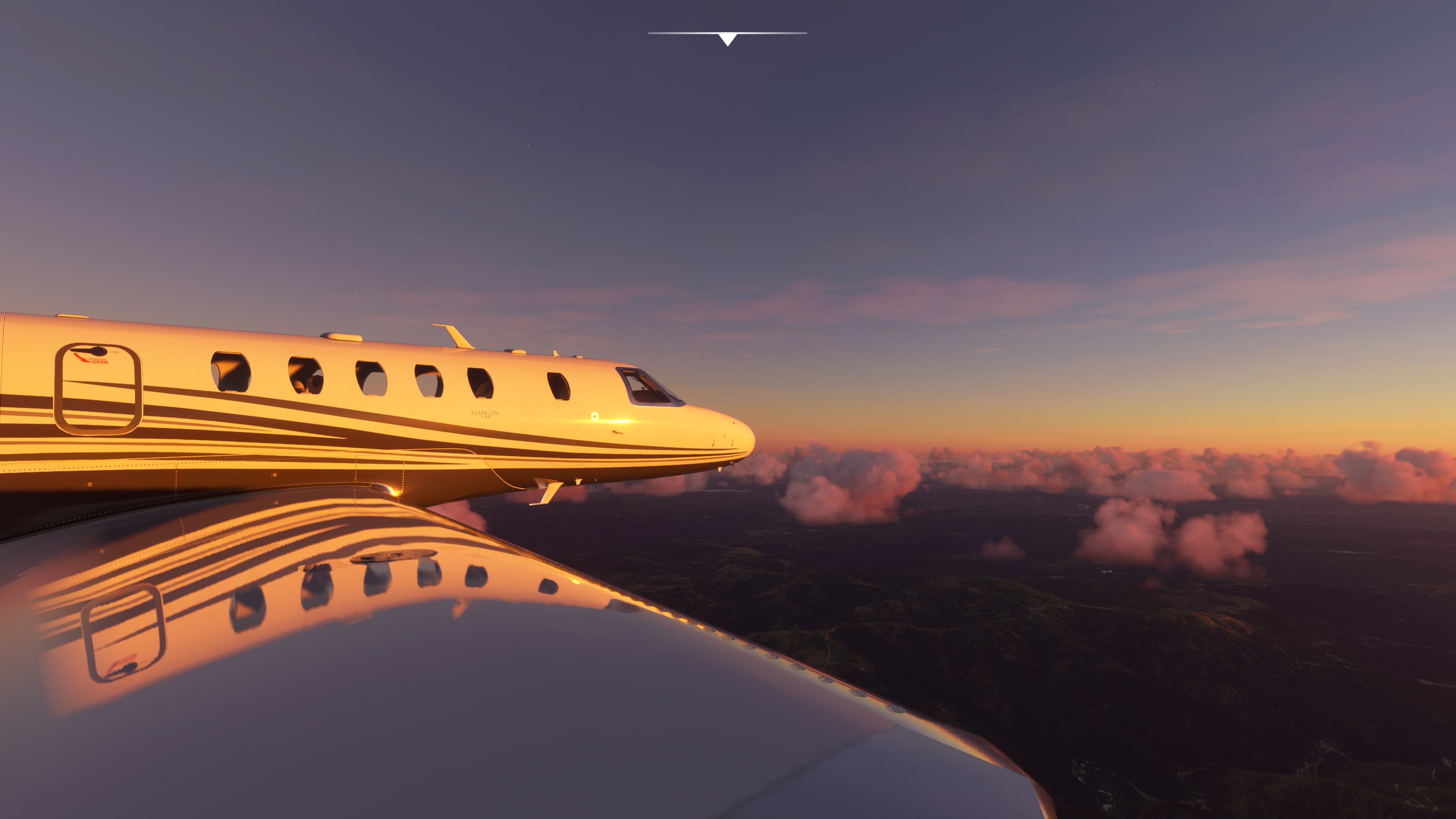 Picture of a plane in a sunset