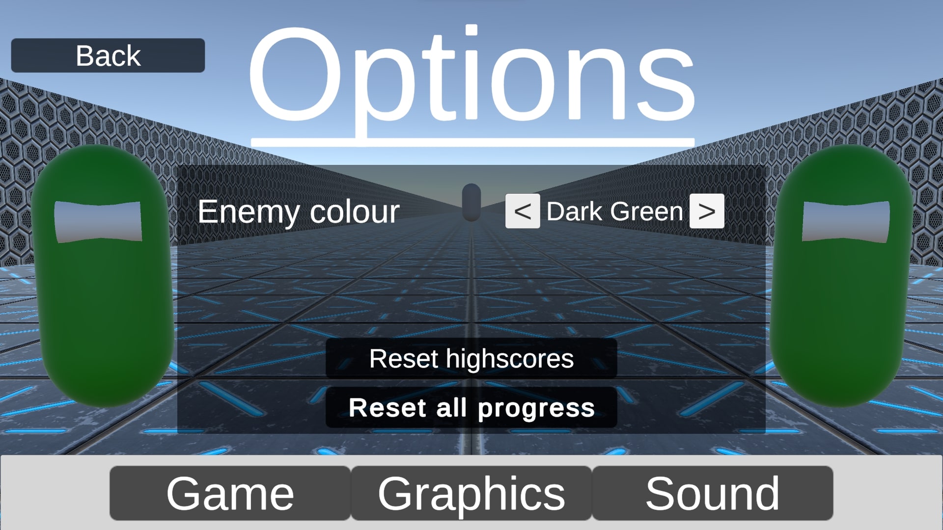 Customisation screen